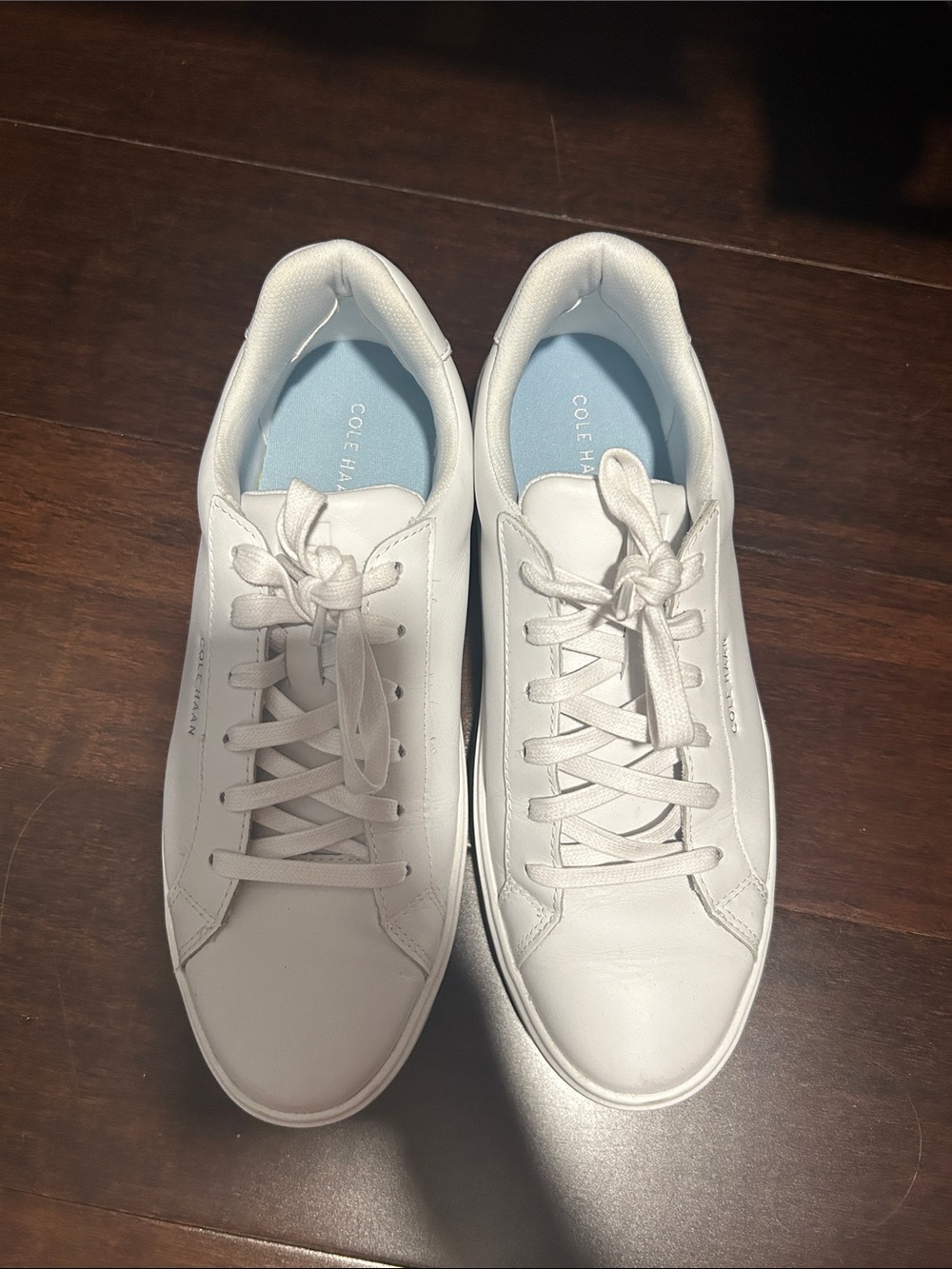 Cole Haan All-White Leather Low-Top Sneakers